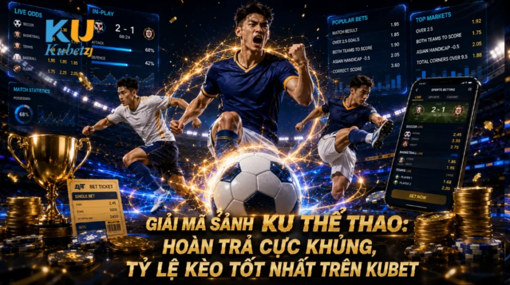 Giải mã sảnh KU Thể Thao: Hoàn trả cực khủng, tỷ lệ kèo tốt nhất trên Kubet